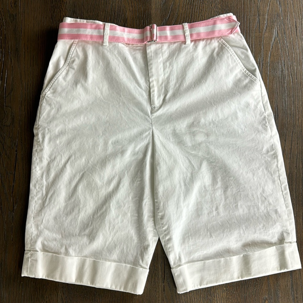 NWOT LAUREN ACTIVE (RALPH LAUREN)™️ Women's Size 8 White Cuffed Golf Shorts